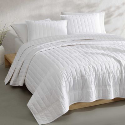 Washed Percale Solid 3 Piece Quilt Set, King