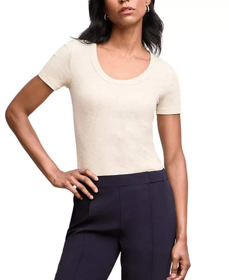 M. m.LaFleur Avi Scoopneck Organic Ribbed Pima Cotton T-Shirt
