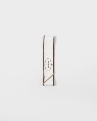 Printed Silk Twill Jacquard Skinny Scarf