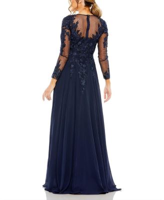Hand-Embellished Lace Gown with Jeweled Embroidery