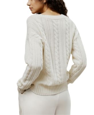 Cable-Knit Wool-Cashmere Blend Sweater