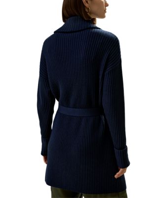 Merino Wool Shawl Collar Cardigan