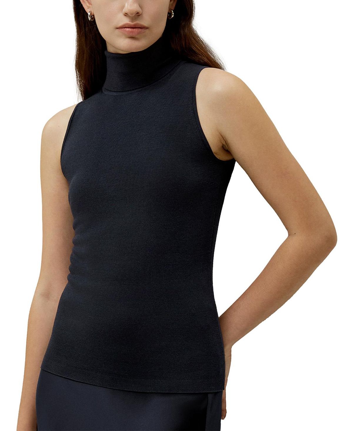 Lilysilk Minimalist Sleeveless Turtleneck Top