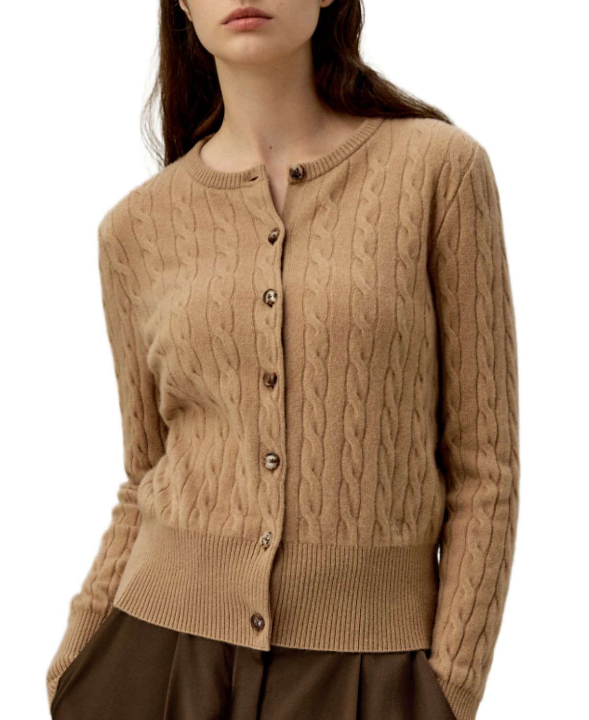 Lilysilk Baby Cashmere Cable-Knit Cardigan