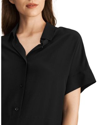 Casual Short Sleeves Loose Silk Shirt