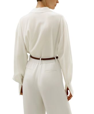 Tie-Detailed Silk Blouse Shirts