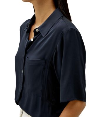 Half-Placket Short Sleeve Button Up Shirt