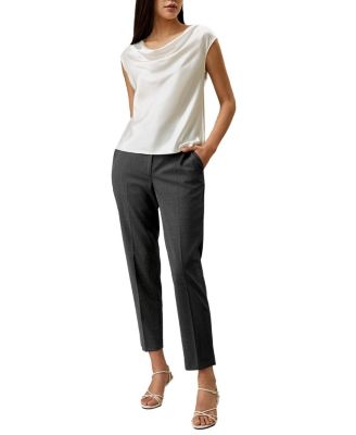 Silk Charmeuse Cowl Neck Top