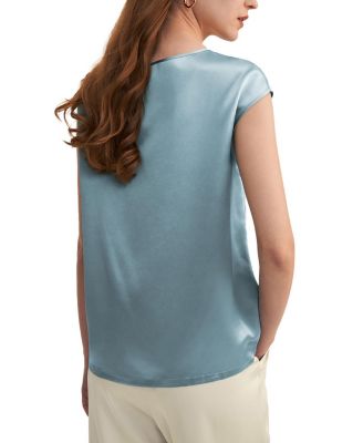 Basic Cap Sleeves Silk Tee