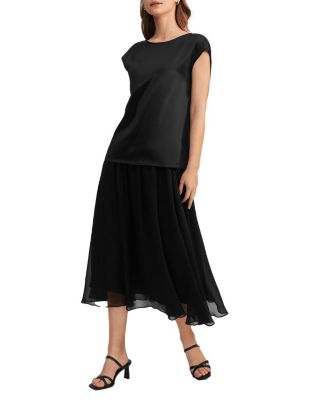 Basic Cap Sleeves Silk Tee