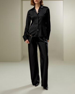 Elegant Silhouette Silk Shirt