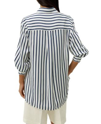 Oversized Palma Stripe Silk Shirt