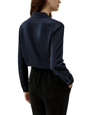 Graceful Button Up Silk Blouse