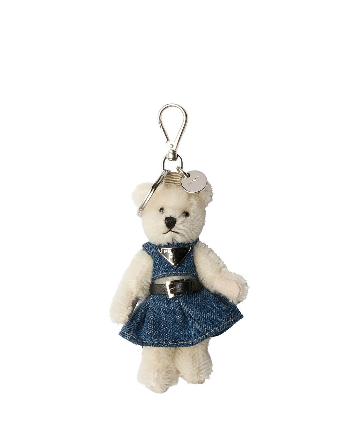 Prada Teddy Bear Bag Charm with Metal Ring