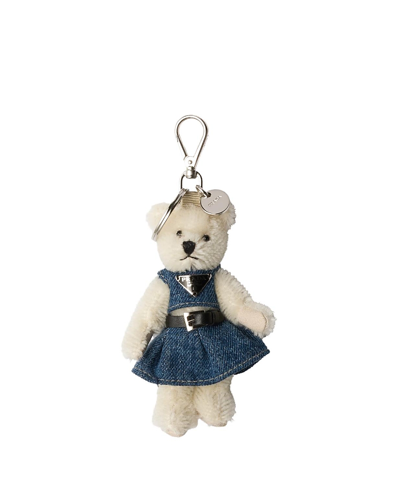 Prada Teddy Bear Bag Charm with Metal Ring · OS