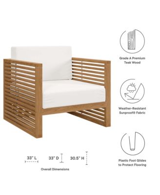 Carlsbad Teak Wood Outdoor Patio Armchair
