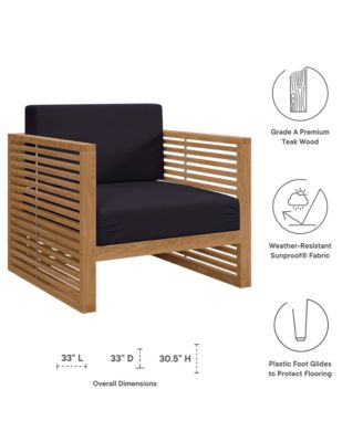 Carlsbad Teak Wood Outdoor Patio Armchair