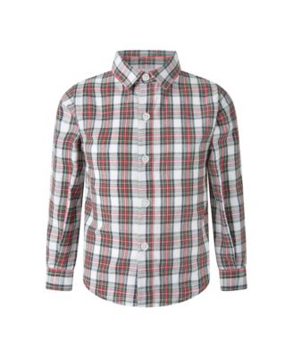 Boys' Ivory Tartan Shirt - Little Kid, Big Kid