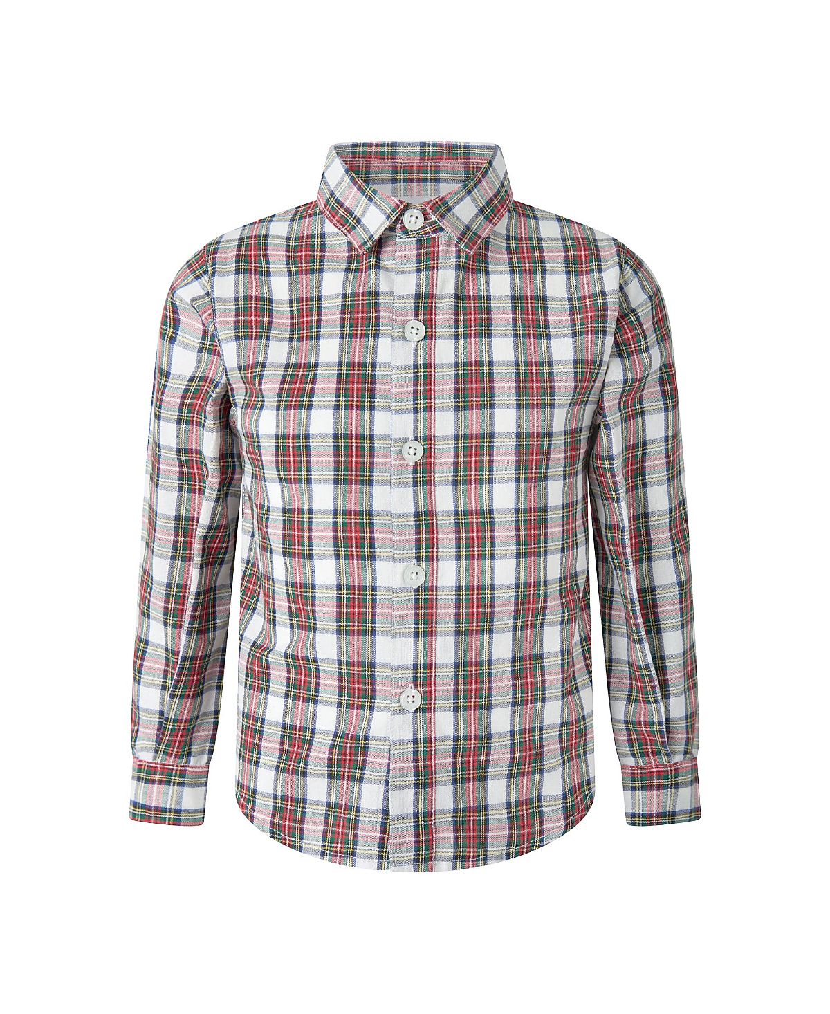 Rachel Riley Boys' Ivory Tartan Shirt - Little Kid, Big Kid