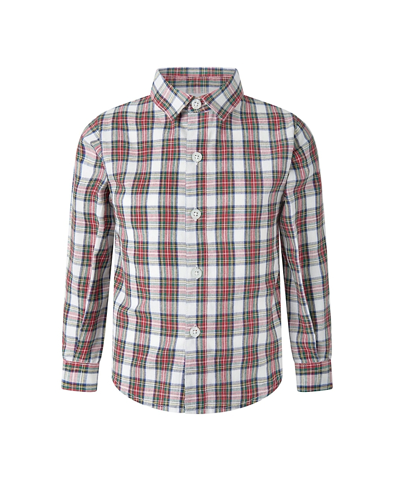 Rachel Riley Boys' Ivory Tartan Shirt - Little Kid, Big Kid