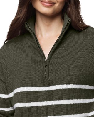Georgie Stripe Quarter Zip Sweater