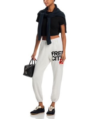 Cotton Logo Sweatpants in Chalk/Orange