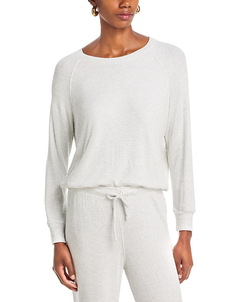 Perfectwhitetee Cooper Brushed Waffle Knit Sweatshirt In Gray