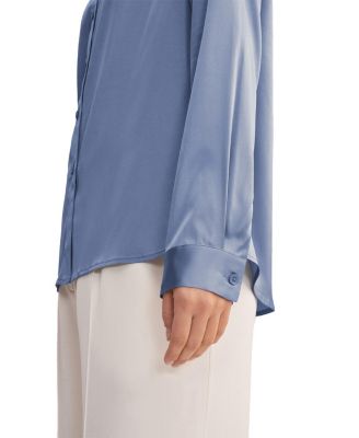 Long Sleeves Collared Silk Blouse