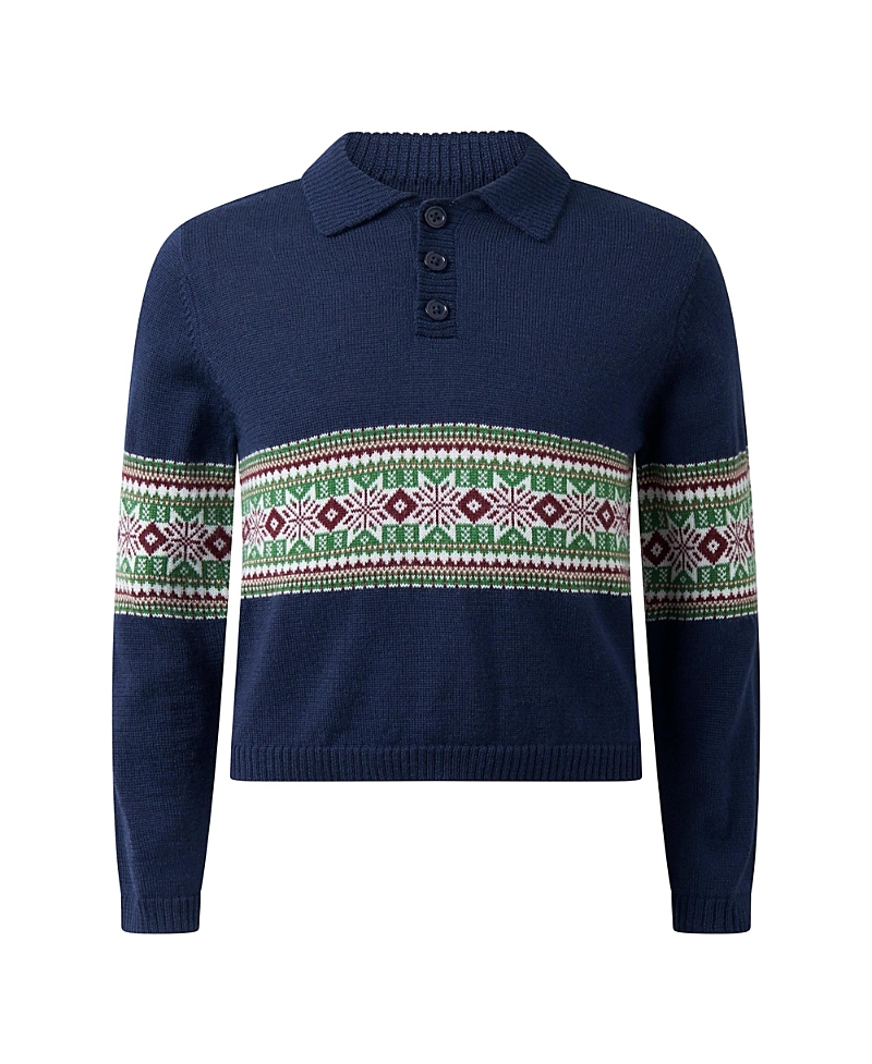 Rachel Riley Boys' Fairisle Collar Sweater - Little Kid, Big Kid In Multi