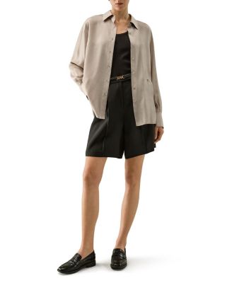 Pinstriped Oversized Silk Shirt