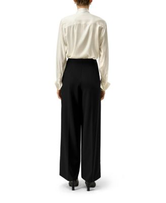 Stretch Silk Wide-Leg Pants