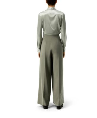 Stretch Silk Wide-Leg Pants