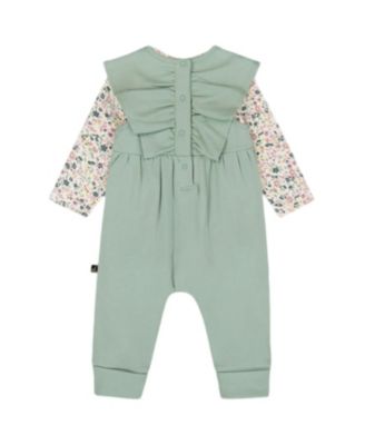 Girls' Organic Cotton Bodysuit and Sleeveless Overalls Set - Baby