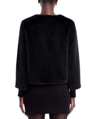 Faux Fur Knit Cuff Jacket