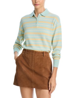 Cashmere Collegiate Stripe Polo Sweater