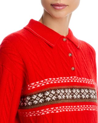 Cable Knit Polo Sweater