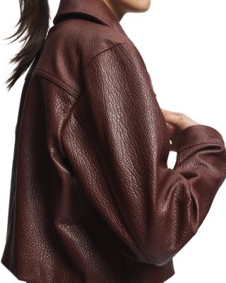 Lomand Textured Leather Jacket