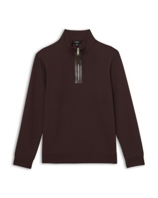 Hale Interlock Leather Placket Half Zip