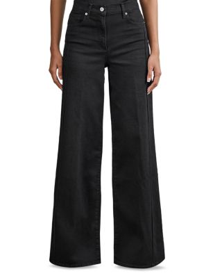 Heather High Rise Wide Leg Jeans in Black