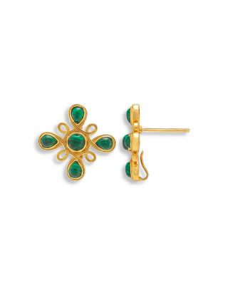 Monique Malachite Convertible Double Drop Earrings