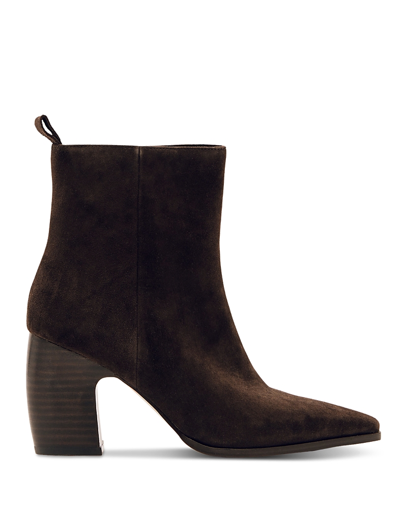 Reiss Women's Amy Suede Block Heel Ankle Boots In Brown