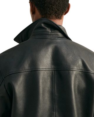 Purleigh Leather Zip Through Funnel Jacket
