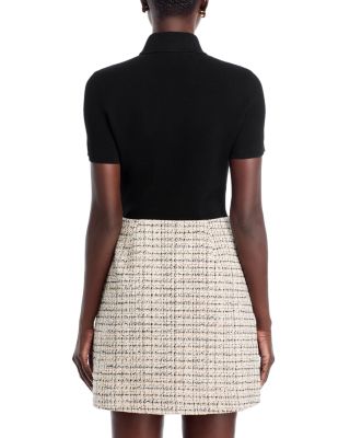 Short Sleeve Roll Neck Mini Dress