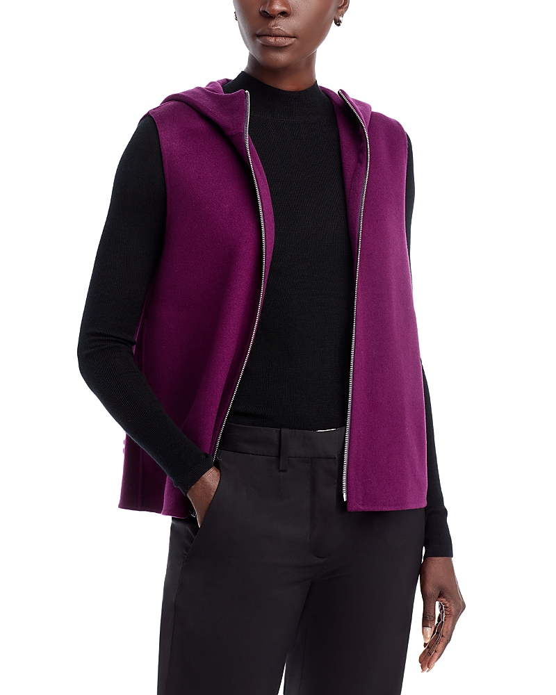 Theory Hooded Wool & Cashmere Vest In Purple