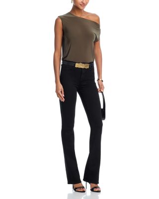 Selma Stretch High Rise Bootcut Jeans in Noir