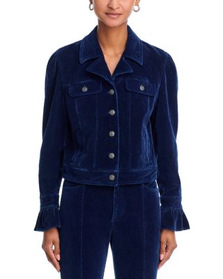 Velvet Denim Deryn Jacket & Shailen High Rise Velvet Denim Jeans in Annecy