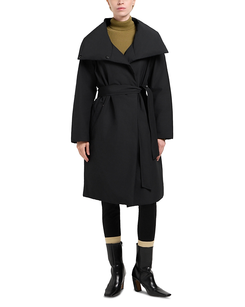 Moose Knuckles Lonsdale Long Wrap Down Coat In Blue