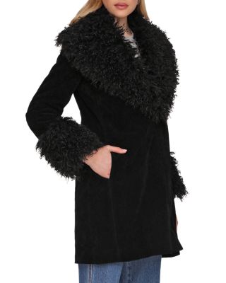 Faux Fur Trim Coat