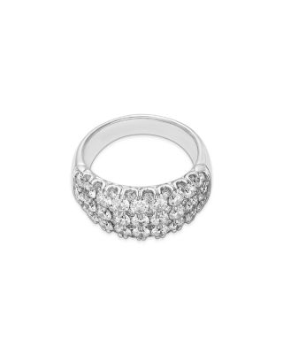 Diamond Multirow Cluster Ring in Platinum, 3.05 tcw