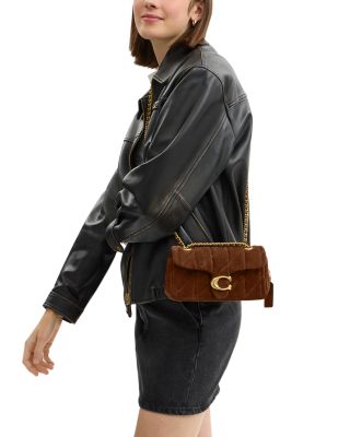 Tabby Suede Quilted Shoulder Bag 20